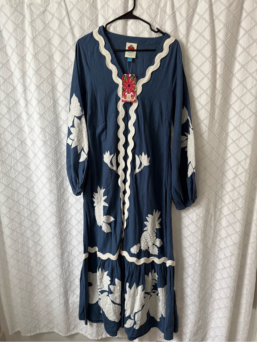 BNWT — Farm Rio Embroidered Long Sleeve Dress — Sz M - Picture 6 of 10